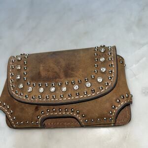 Nocona Studded leather wallet Brown Leather